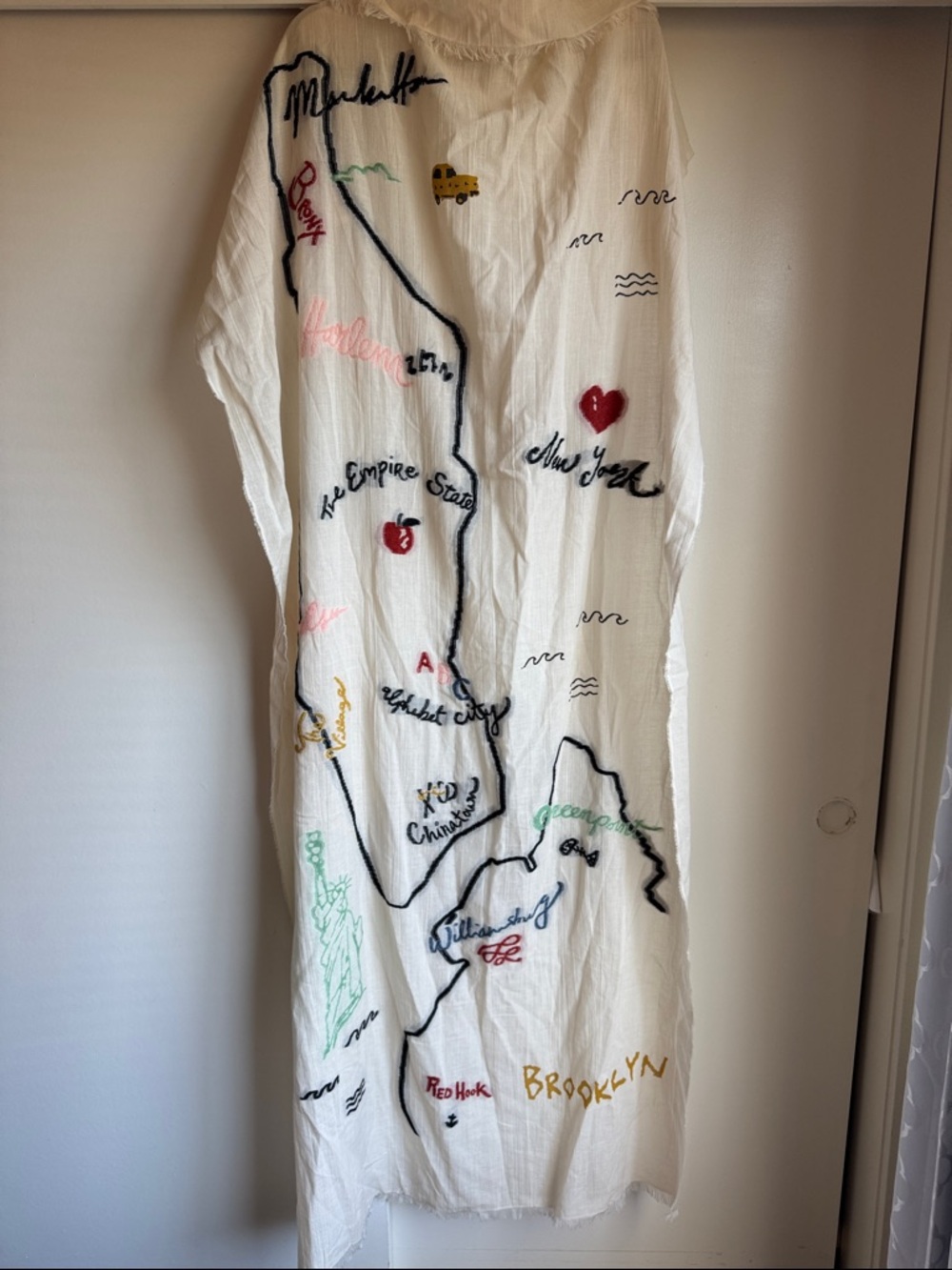 Madewell NYC New York City Cream Lightweight Woven Scarf